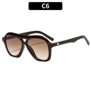 European & American New Stylish Double-Bridge Large Frame Rivet Sunglasses - Retro Trendy Versatile Influencer Sunglasses for Women, Casual Eyewear - Image 2