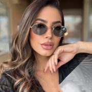 Korean Style Retro New Oval Frame Fashion Sunglasses - Stylish Versatile Street Photography Influencer Same-Style Trendy Eyewear